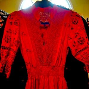 Cherry red eyelet mini